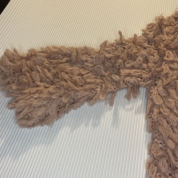 Dusty Rose shag Loop Knit Cardigan Sadie & Sage M/L - Picture 3 of 7